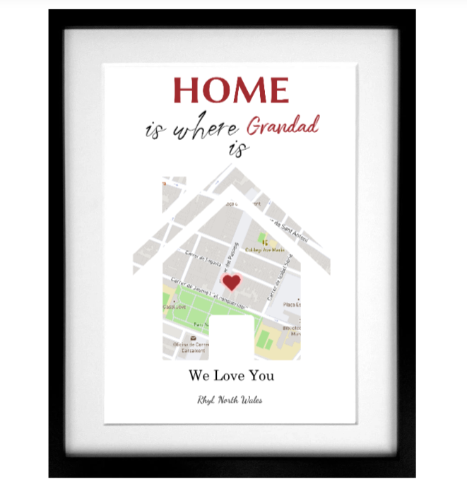 Printed Where We Met Map Personalised With Location and Names