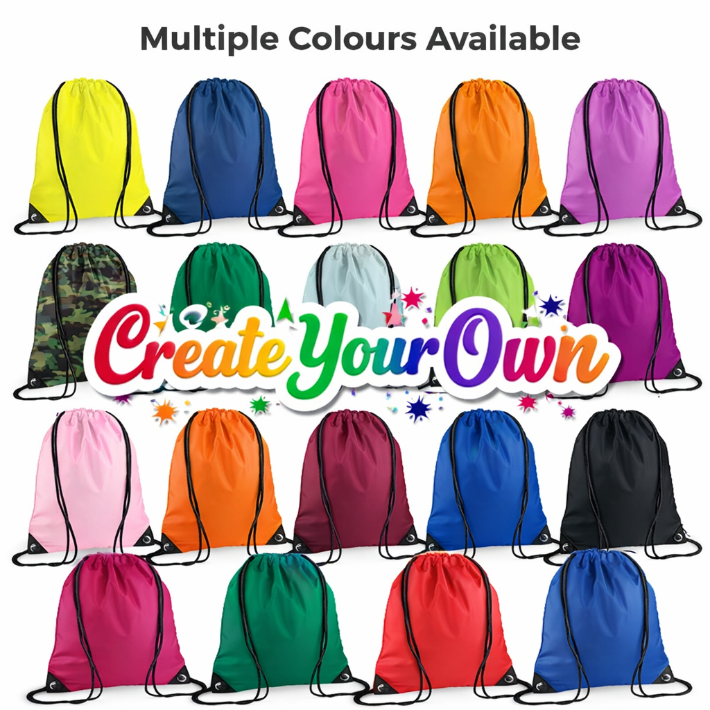 Personalised Premium Drawstring Bag Gymsac – Custom DTF Printed Bag - All Colours