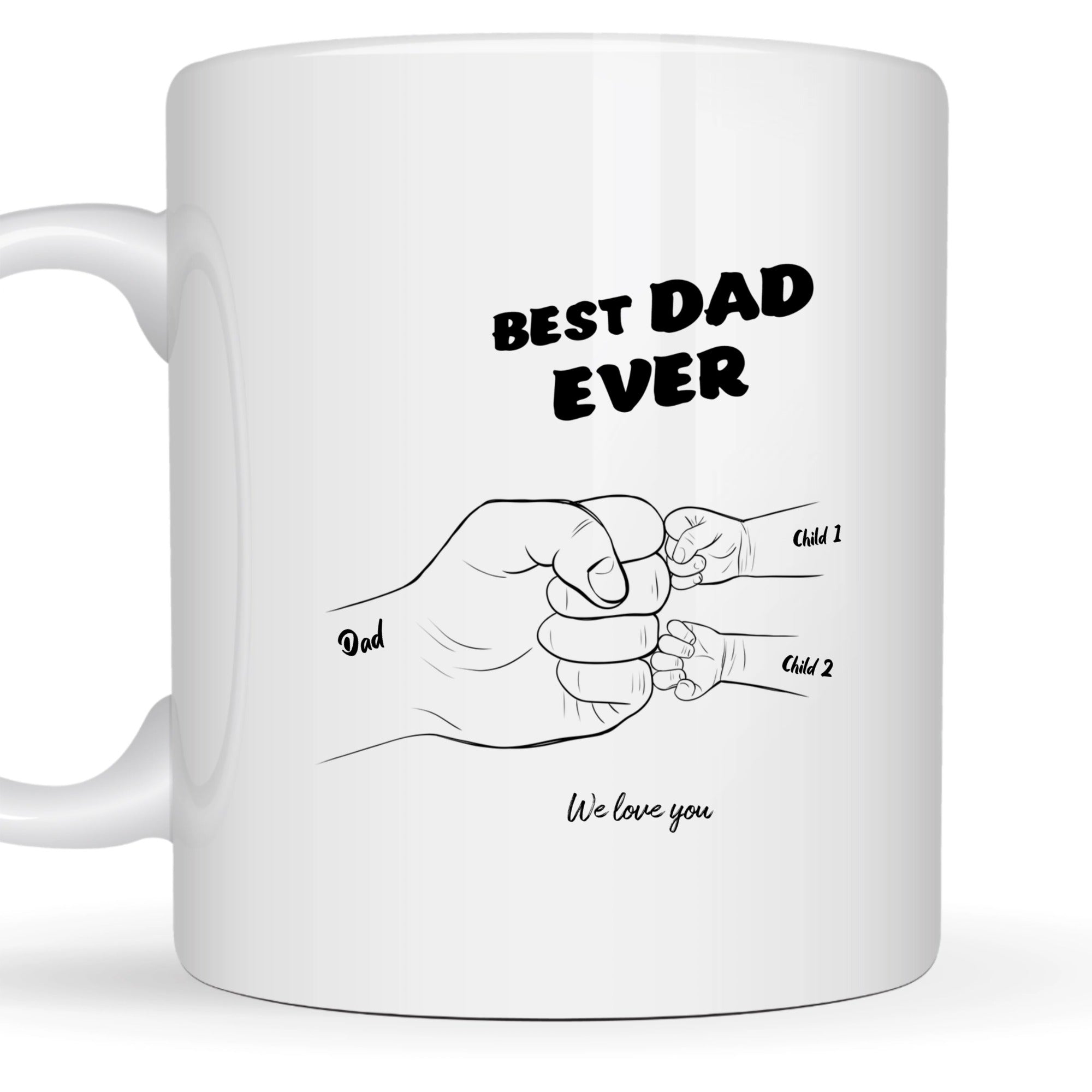 Dead Dad Personalised Mug First Bump Up To 5 Custom Names
