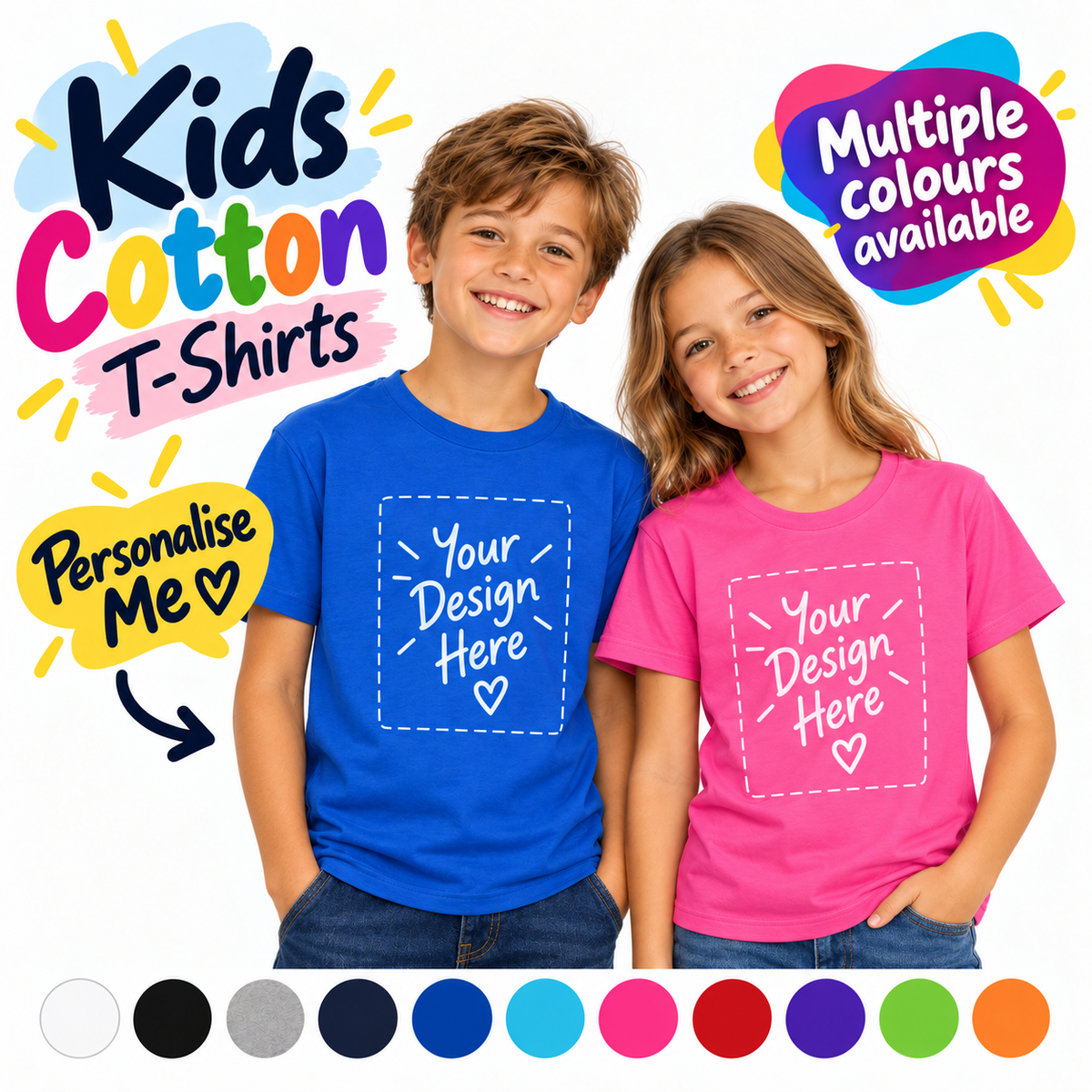 Personalised Children's GD01B UNISEX Tshirt - Create Your Design
