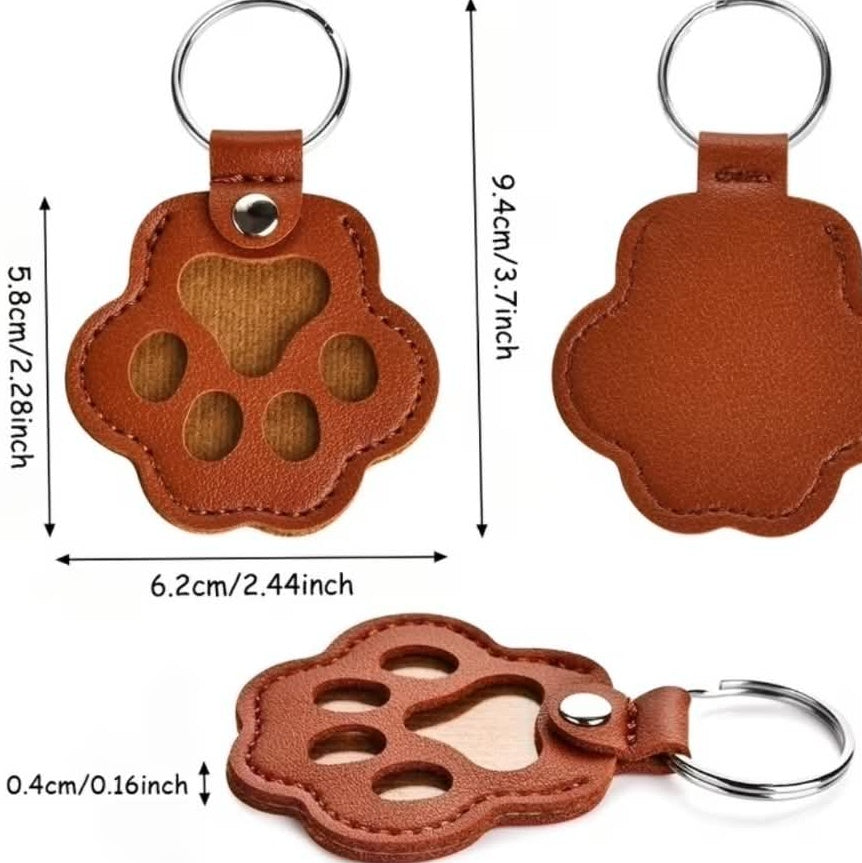 Pet Memorial Paw Print Keyring – Keepsake Holder for Pet Hair or Fur