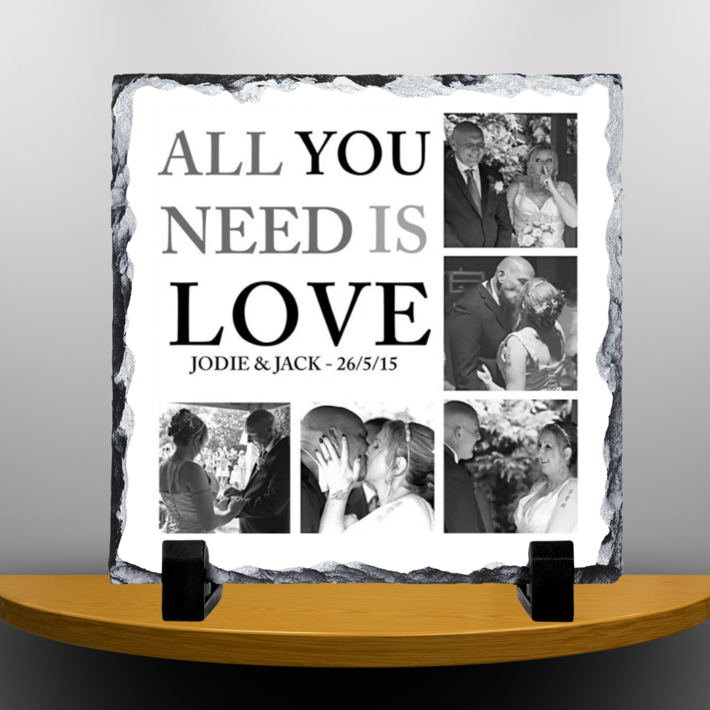 Personalised All You Need Is Love  Photo Collage Slate