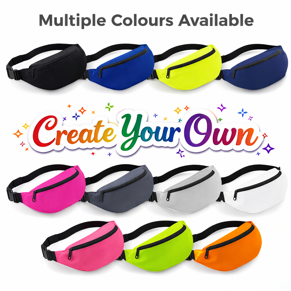 Fully Personalised BagBase Colour Waist Bag Belt Bag - All Colours