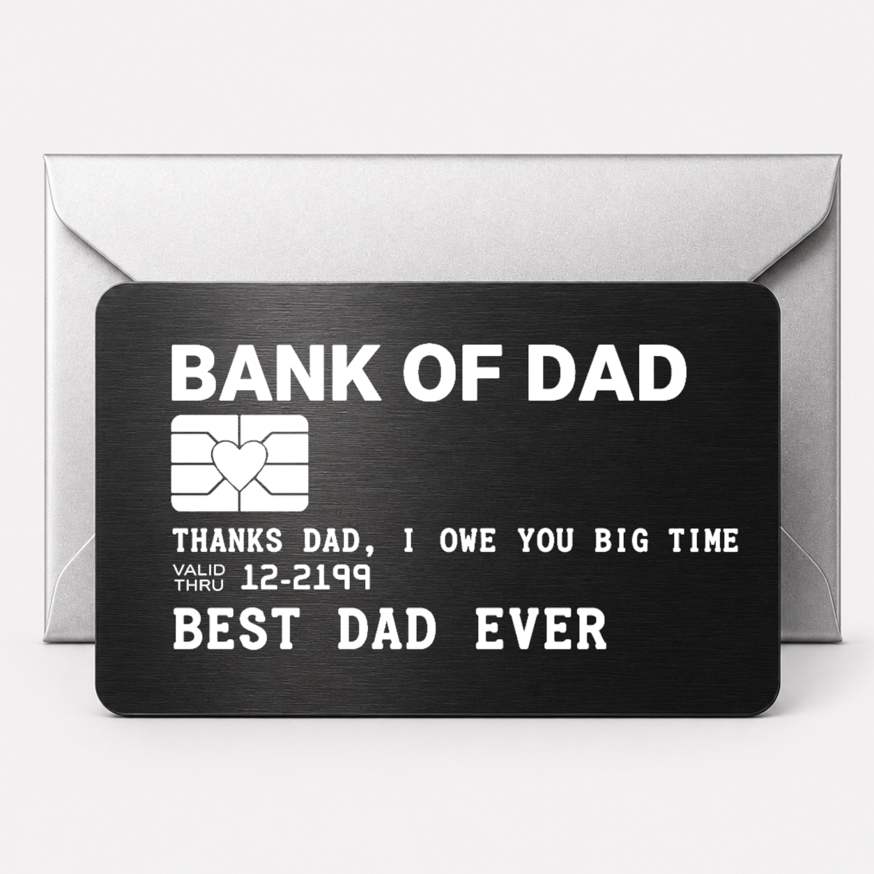 Engraved Black Metal Card Bank Of Dad Design