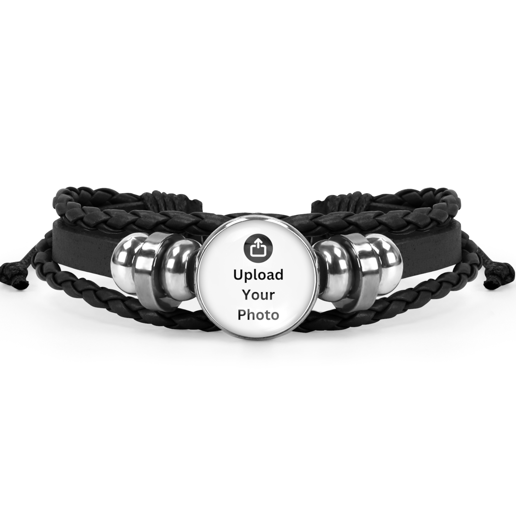 Personalised Black Friendship Bracelet Photo Picture