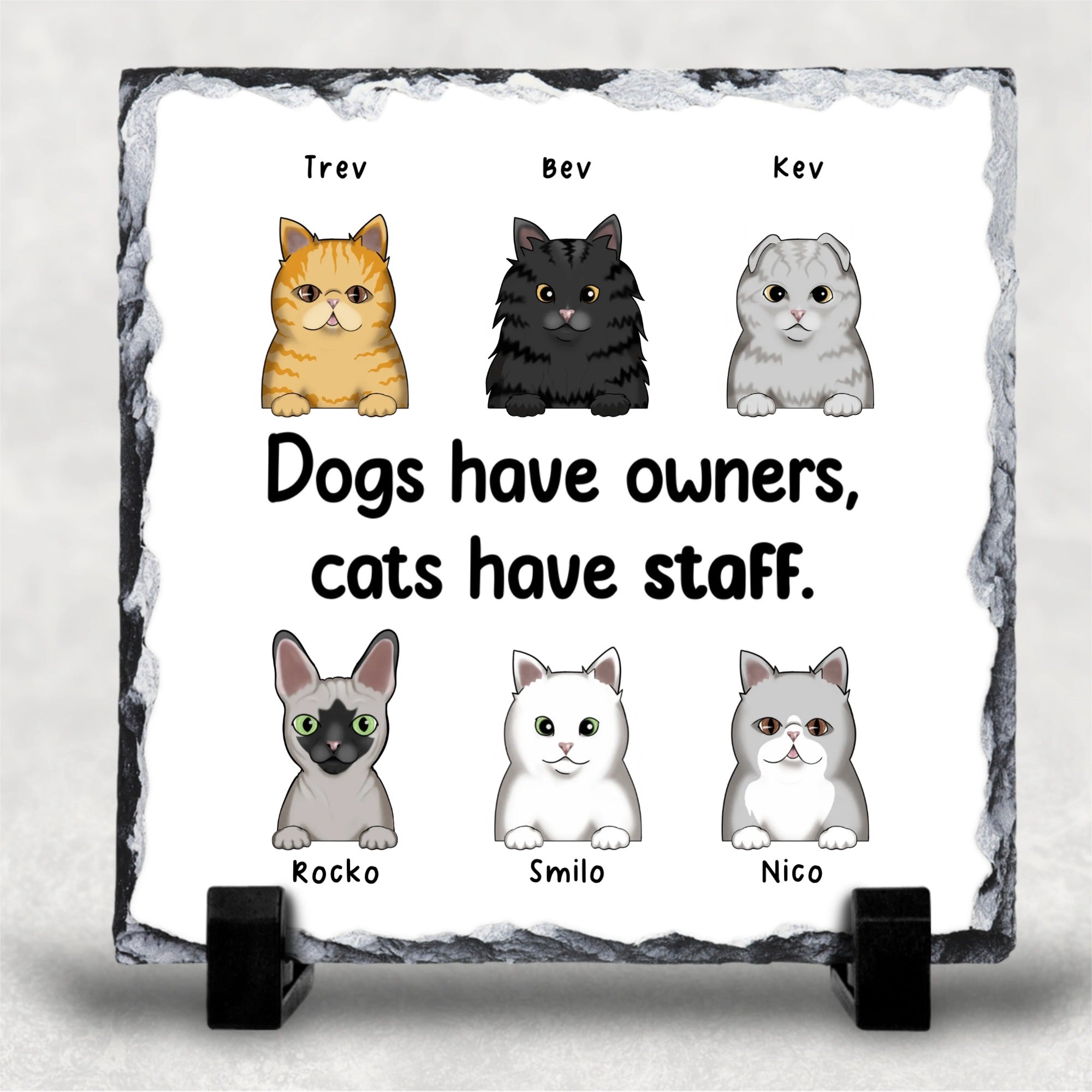 Dogs Have Owners Cats Have Staff Customised Character Slate Print