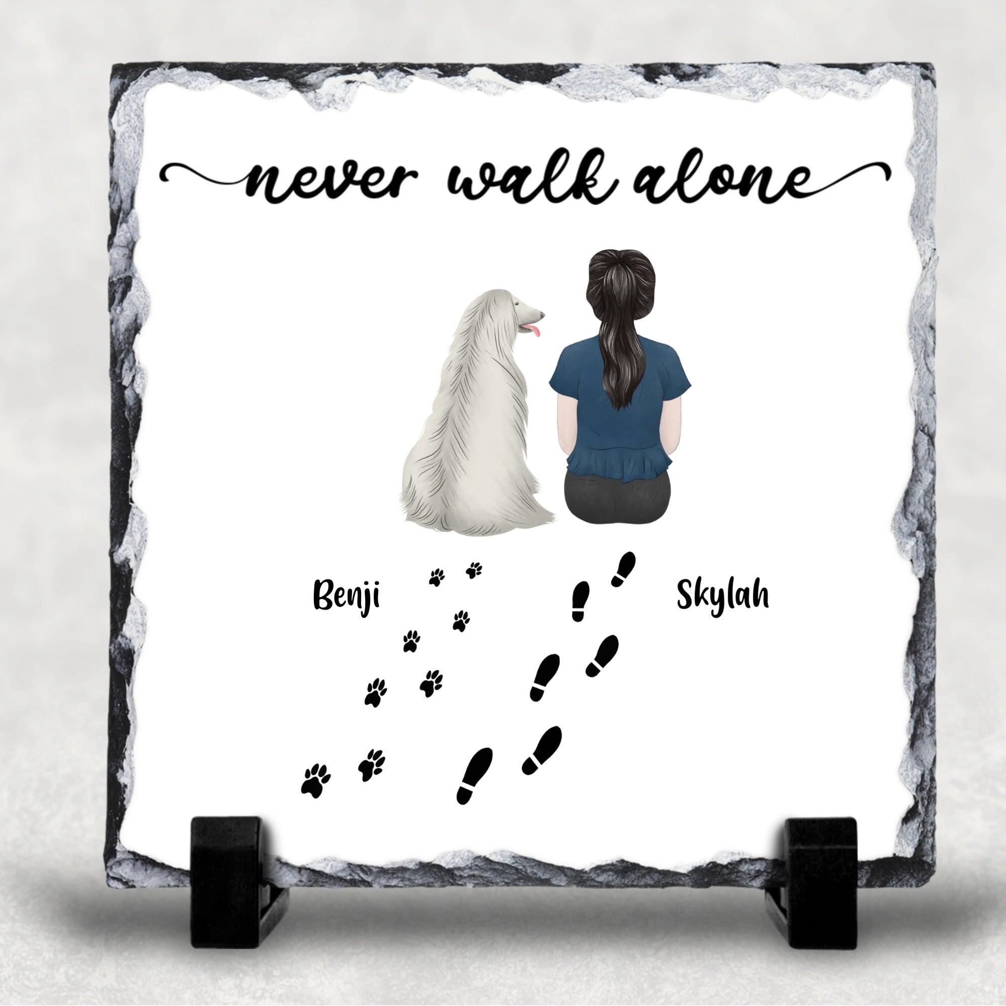 Never Walk Alone Dog Memorial Customised Male Female Character Gift