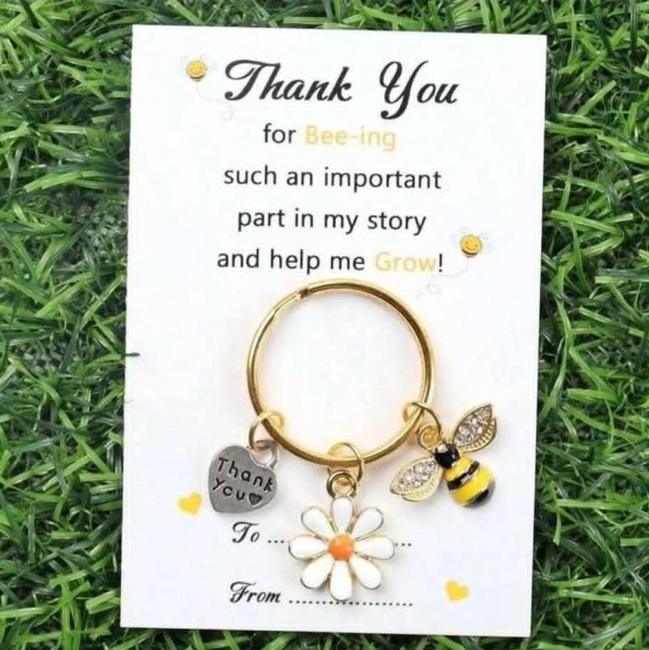 Thank You Bee Keyring – Appreciation Gift for Teachers, Staff and Volunteers