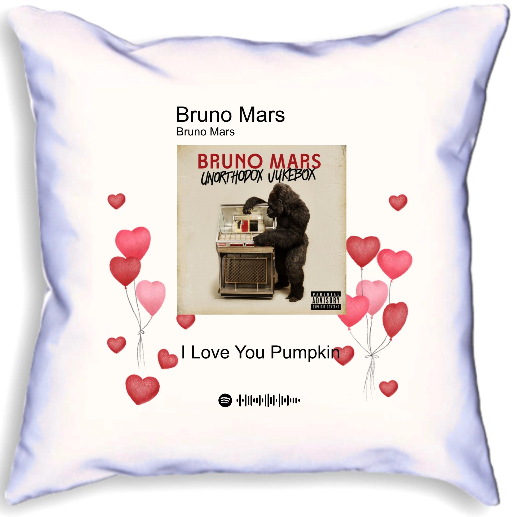 Personalised Song Lyrics Choose Your Song White Cushion
