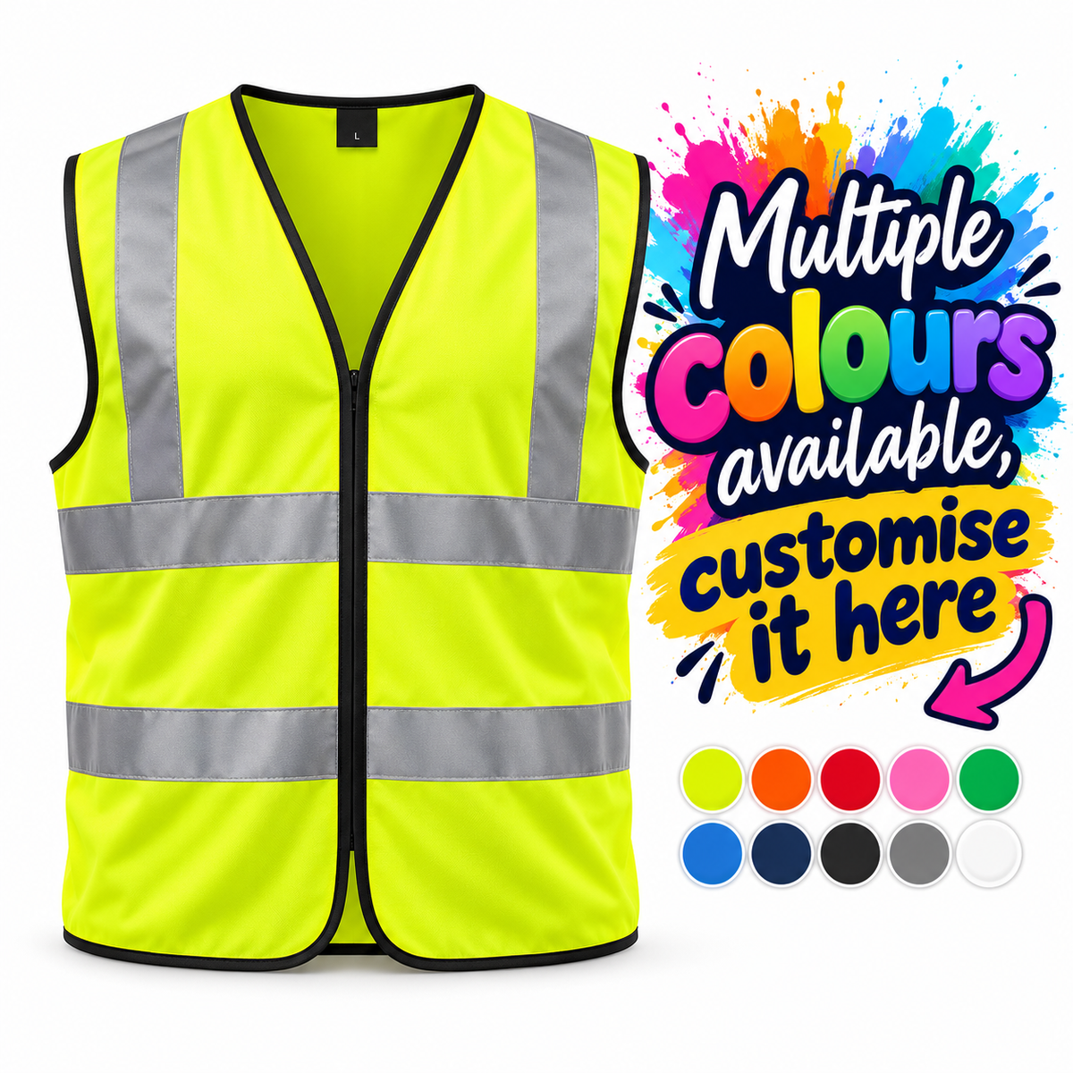 Personalised Result Core RS200E Enhanced Vis Vest – Custom Printed Hi-Vis Safety Vest