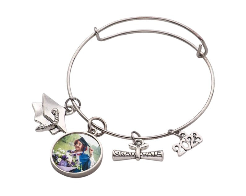Personalised Graduation Bracelet – Photo & Charms (Class of 2025)