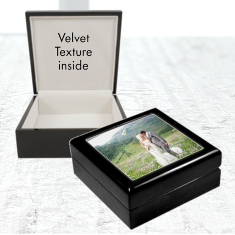Personalised Picture Photo Jewellery Box with text - 0