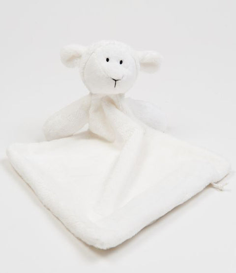 Personalised Baby Comforter White Sheep / Lamb Cuddle Toy