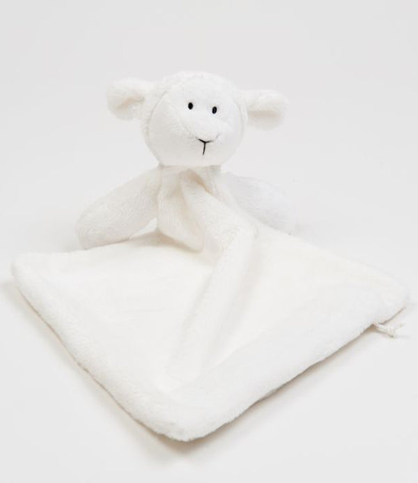 Personalised Baby Comforter White Sheep / Lamb Cuddle Toy - 1