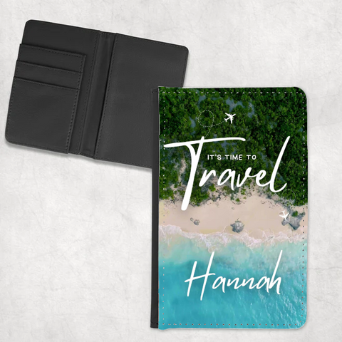 Personalised Passport Holder It's Time To Travel Name Here