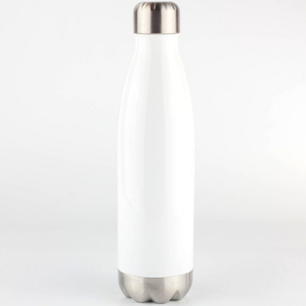 Personalised Bowling Pin Style Water Bottle Tapered White - 1