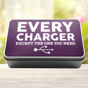 Charger Storage Rectangle Tin Every Charger But The One You Need - 10
