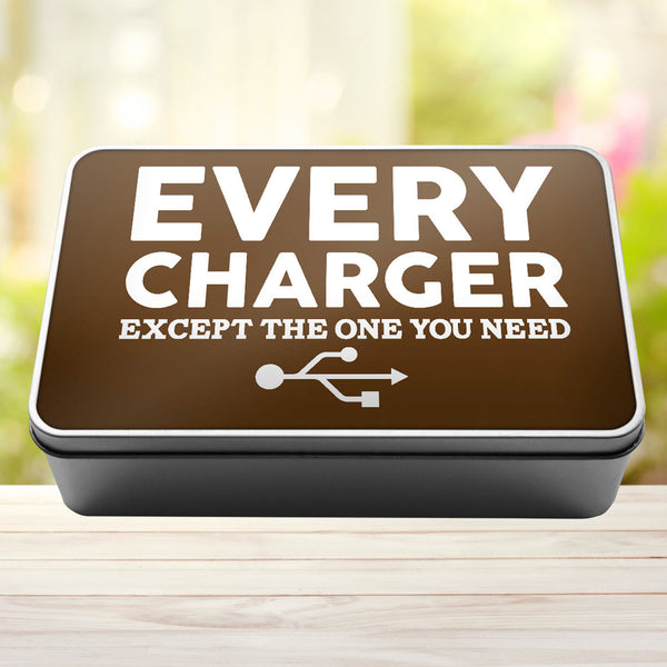 Charger Storage Rectangle Tin Every Charger But The One You Need - 3
