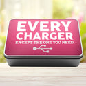 Charger Storage Rectangle Tin Every Charger But The One You Need - 9