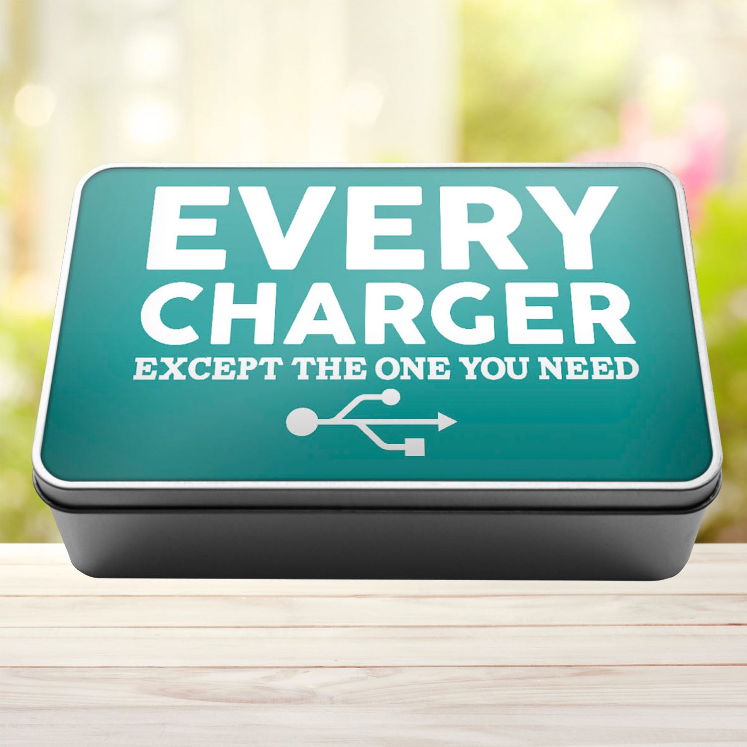 Charger Storage Rectangle Tin Every Charger But The One You Need