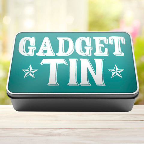 Buy turquoise Gadget Tin Storage Rectangle Tin