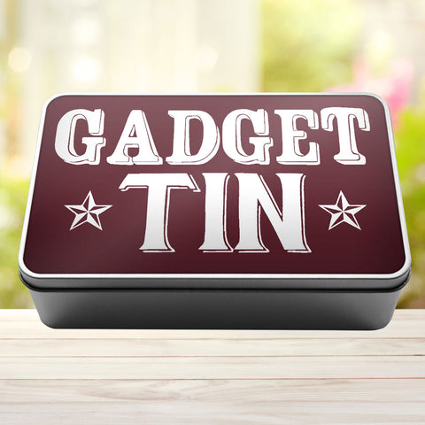 Buy burgundy Gadget Tin Storage Rectangle Tin