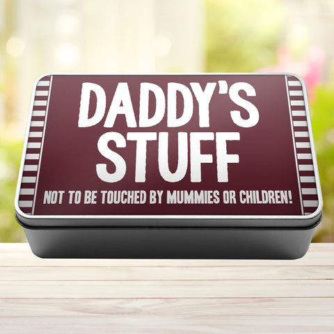 Buy burgundy Daddys Stuff Not To Be Touched By Mummies Or Children Storage Rectangle Tin