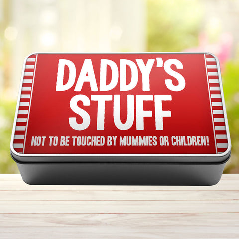 Buy red Daddys Stuff Not To Be Touched By Mummies Or Children Storage Rectangle Tin