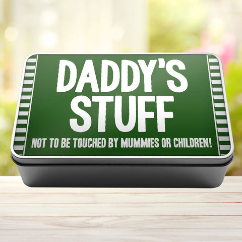 Buy green Daddys Stuff Not To Be Touched By Mummies Or Children Storage Rectangle Tin