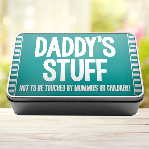 Buy turquoise Daddys Stuff Not To Be Touched By Mummies Or Children Storage Rectangle Tin