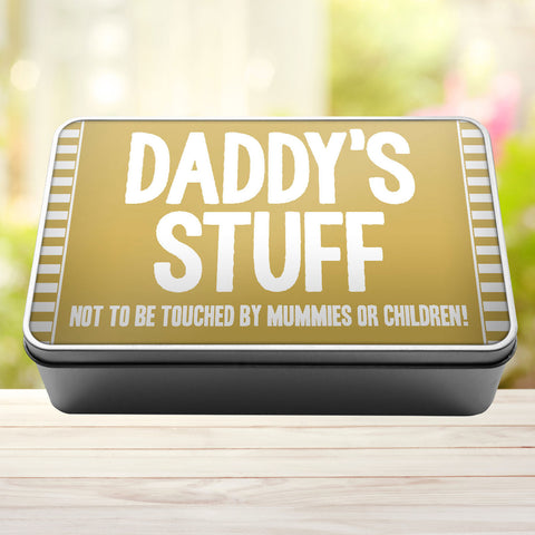 Buy gold Daddys Stuff Not To Be Touched By Mummies Or Children Storage Rectangle Tin
