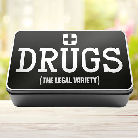Buy black Drugs The Legal Variety Storage Rectangle Tin