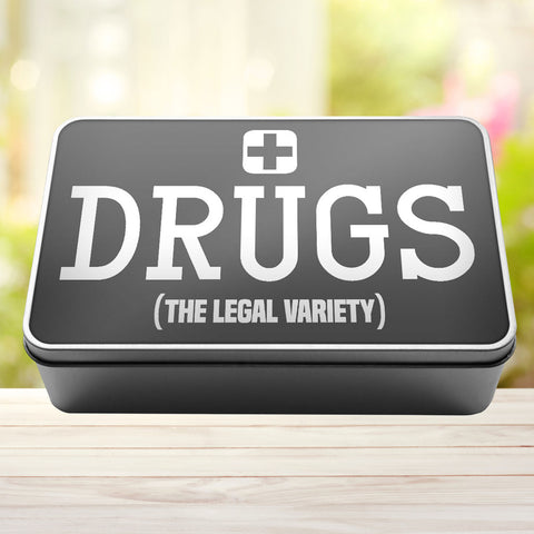 Buy grey Drugs The Legal Variety Storage Rectangle Tin