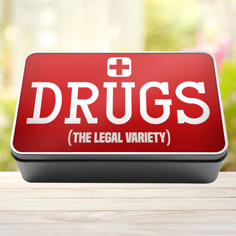 Buy red Drugs The Legal Variety Storage Rectangle Tin