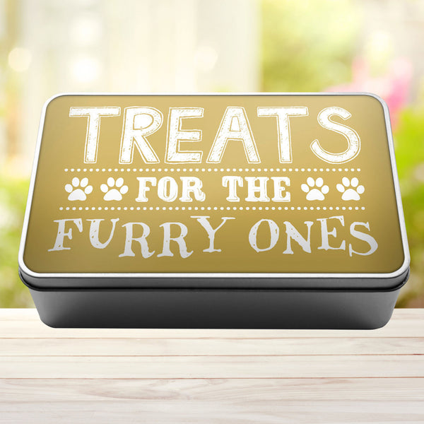 Treats For The Furry Ones Dog Biscuit Dog Treats Storage Rectangle Tin - 4