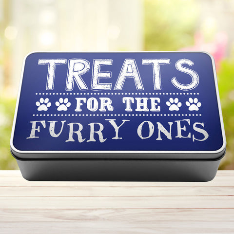 Buy royal-blue Treats For The Furry Ones Dog Biscuit Dog Treats Storage Rectangle Tin