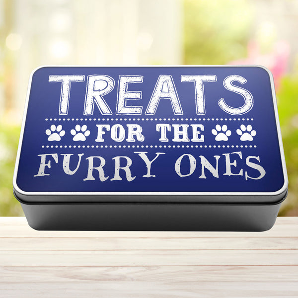 Treats For The Furry Ones Dog Biscuit Dog Treats Storage Rectangle Tin - 11