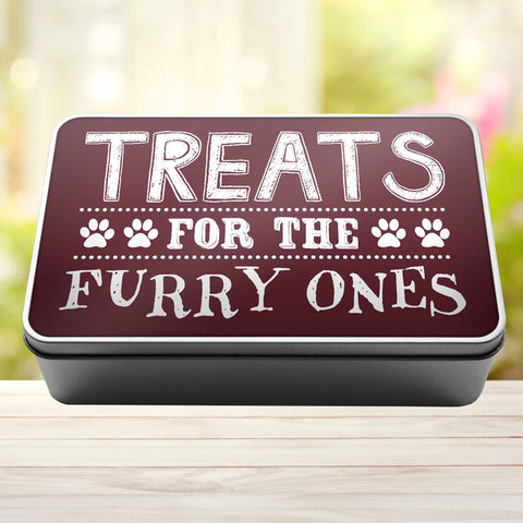 Buy burgundy Treats For The Furry Ones Dog Biscuit Dog Treats Storage Rectangle Tin