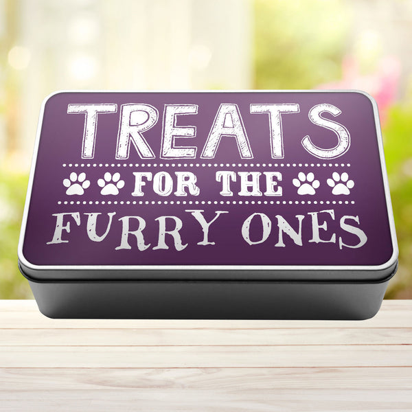 Treats For The Furry Ones Dog Biscuit Dog Treats Storage Rectangle Tin - 9