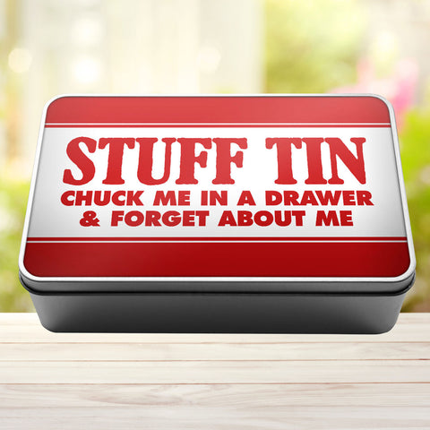 Buy red Stuff Tin Chuck Me In A Drawer And Forget About Me Storage Rectangle Tin