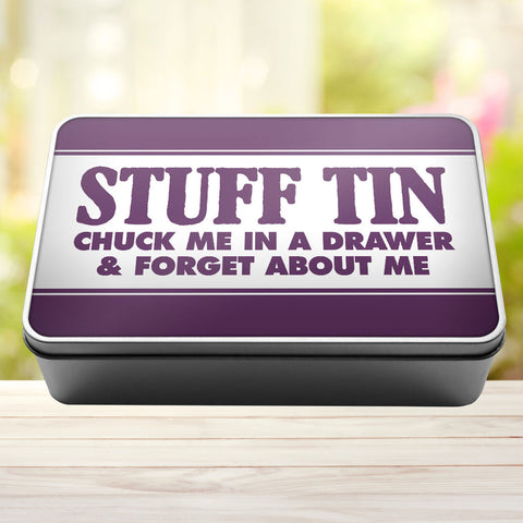 Buy purple Stuff Tin Chuck Me In A Drawer And Forget About Me Storage Rectangle Tin