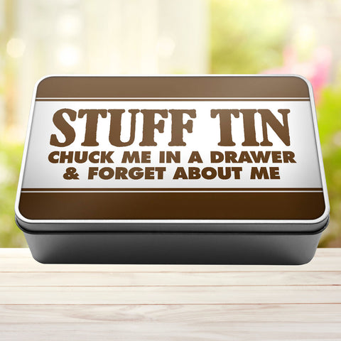 Buy brown Stuff Tin Chuck Me In A Drawer And Forget About Me Storage Rectangle Tin