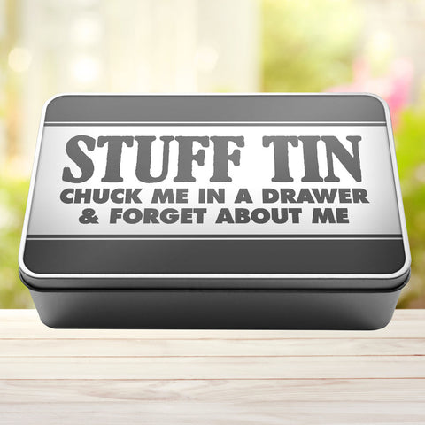 Buy grey Stuff Tin Chuck Me In A Drawer And Forget About Me Storage Rectangle Tin