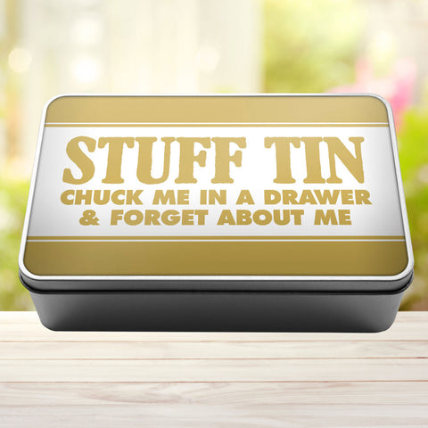 Buy gold Stuff Tin Chuck Me In A Drawer And Forget About Me Storage Rectangle Tin