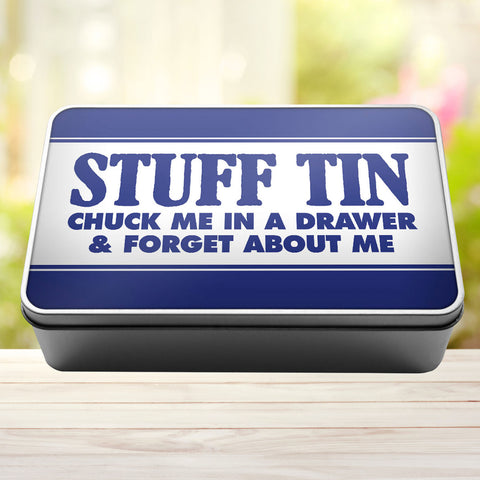 Buy royal-blue Stuff Tin Chuck Me In A Drawer And Forget About Me Storage Rectangle Tin