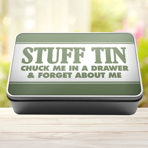 Buy sage-green Stuff Tin Chuck Me In A Drawer And Forget About Me Storage Rectangle Tin