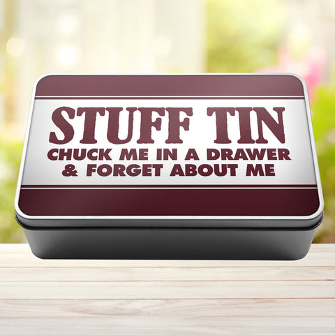 Buy burgundy Stuff Tin Chuck Me In A Drawer And Forget About Me Storage Rectangle Tin