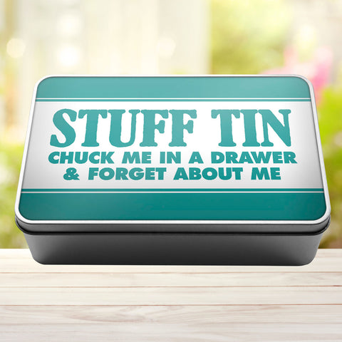 Buy turquoise Stuff Tin Chuck Me In A Drawer And Forget About Me Storage Rectangle Tin
