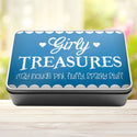 Girly Treasures May Include Pink, Fluffy, Sparkly Stuff Storage Rectangle Tin - 13