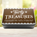 Girly Treasures May Include Pink, Fluffy, Sparkly Stuff Storage Rectangle Tin - 3